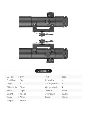 RETRO 4X CARRY HANDLE SCOPE M16/M4